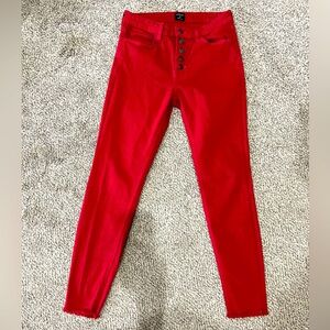 Red skinny jeans